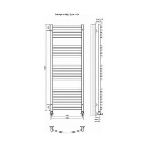 Полотенцесушитель водяной Terminus Палермо П20 500x1401 купить в интернет-магазине сантехники Sanbest