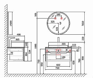 Тумба с раковиной Jorno Shine 75 белая для ванной в интернет-магазине Sanbest