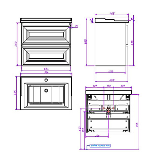 Тумба с раковиной Caprigo Ponza-A 70 два ящика, белая для ванной в интернет-магазине Sanbest