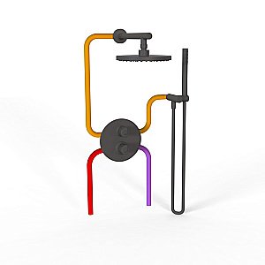 Душевая система PAINI Cox 78PZSET26911THSH черная матовая купить в интернет-магазине сантехники Sanbest