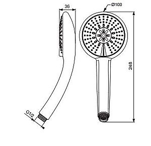 Душевая лейка VIDIMA FRESH BA210AA купить в интернет-магазине сантехники Sanbest
