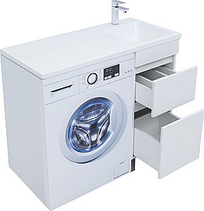 Тумба с раковиной Aquanet Вега 100 329122 белая для ванной в интернет-магазине Sanbest