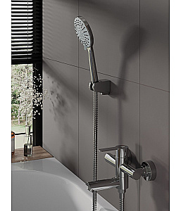 Смеситель для ванны Agger Easy A3121200 с душевым набором, хром глянцевый купить в интернет-магазине сантехники Sanbest