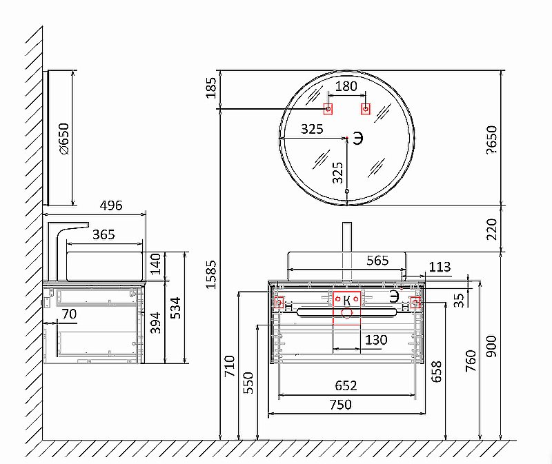 Тумба с раковиной Jorno Shine 75 белая для ванной в интернет-магазине Sanbest