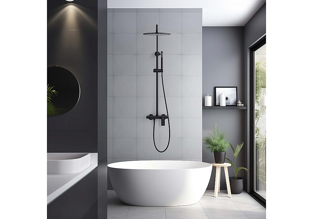 Душевая система Aquatek ЛИРА AQ2440MB черная матовая купить в интернет-магазине сантехники Sanbest