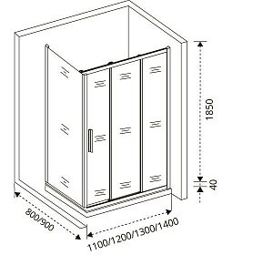 Душевой уголок Good door ORION WTW+SP 130x100 матовый купить в интернет-магазине Sanbest