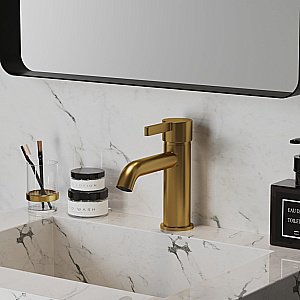 Смеситель для раковины PAINI Brera 74PJ205O золото матовое купить в интернет-магазине сантехники Sanbest