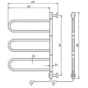 Полотенцесушитель Domoterm Сальса DMT 108E П6 60x90 EK купить в интернет-магазине сантехники Sanbest