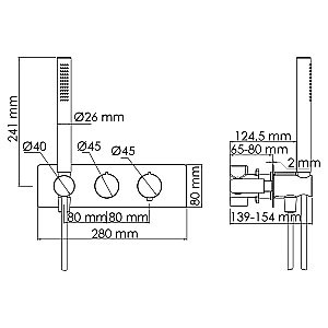Смеситель для душа WasserKRAFT Elbe 7400 7488 Thermo черный Soft-touch купить в интернет-магазине сантехники Sanbest