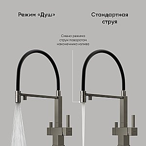 Смеситель для кухни Sancos Moro SC4006GG вороненая сталь купить в интернет-магазине сантехники Sanbest