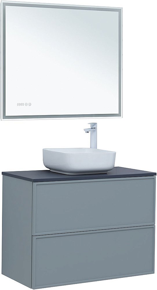 Тумба с раковиной Aquanet Арт 90 мисти грин для ванной в интернет-магазине Sanbest
