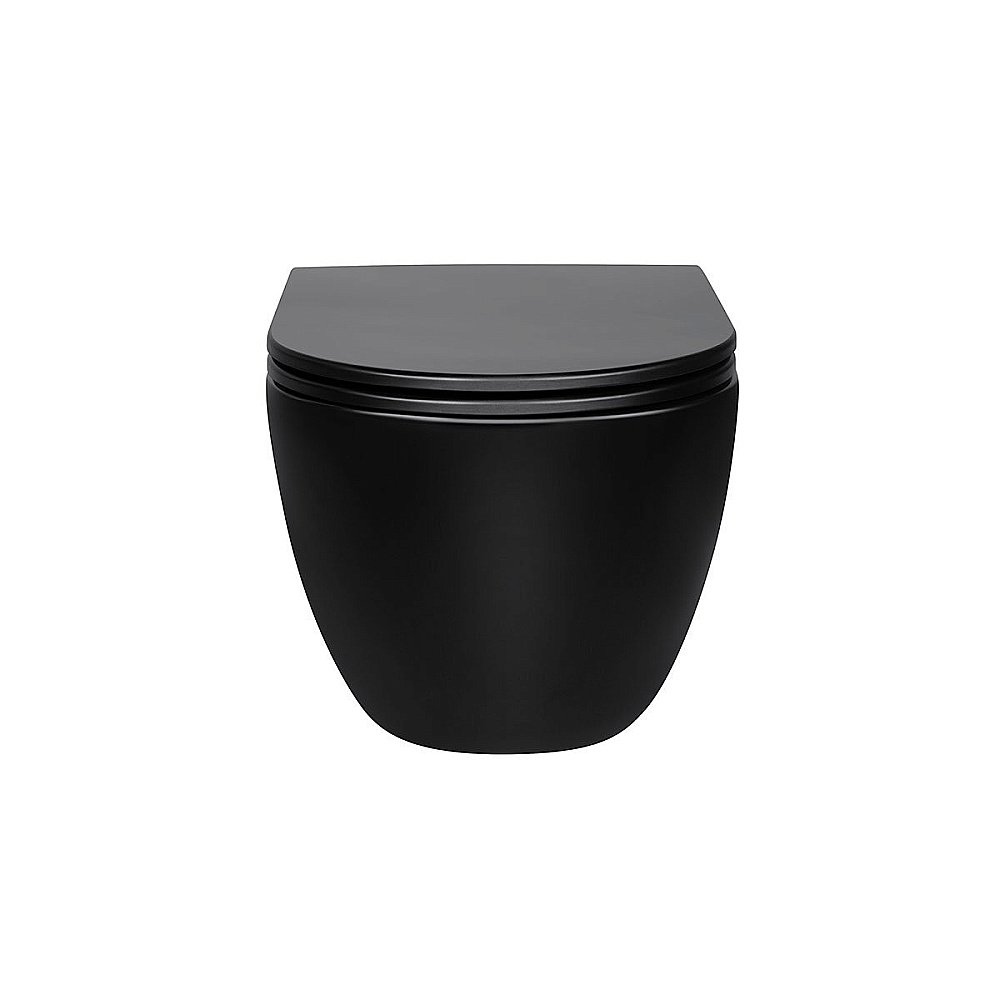 Унитаз подвесной Vincea Evo VT1-34MB безободковый, с крышкой микролифт, матовый черный купить в интернет-магазине Sanbest