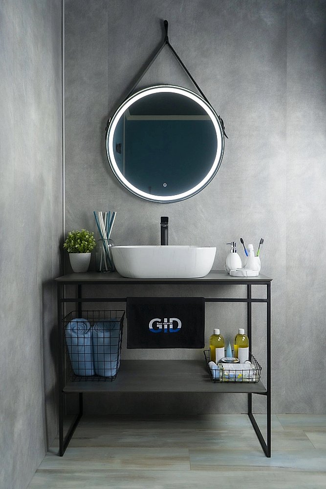 Раковина накладная Gid Geometrico 50 K397D9 53322 серый мрамор купить в интернет-магазине Sanbest