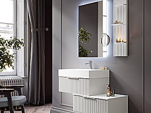 Тумба с раковиной Cezares Premium Plisse 71х45 Bianco opaco для ванной в интернет-магазине Sanbest