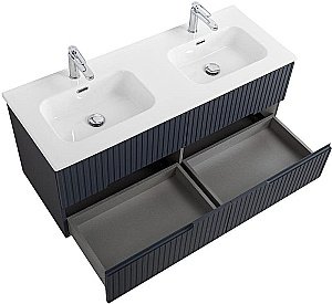 Тумба с раковиной Cezares DUET-N 120 DUET-N-1200-4C-SO-2-GR-P графит для ванной в интернет-магазине Sanbest