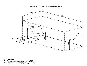 Акриловая ванна Aquanet Lotos 309624 170x75 купить в интернет-магазине Sanbest