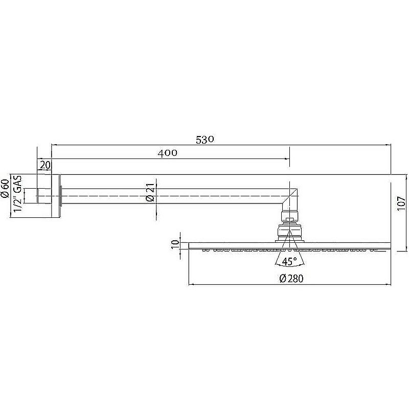 Верхний душ Bossini Cosmo H70596I.030 хром купить в интернет-магазине сантехники Sanbest