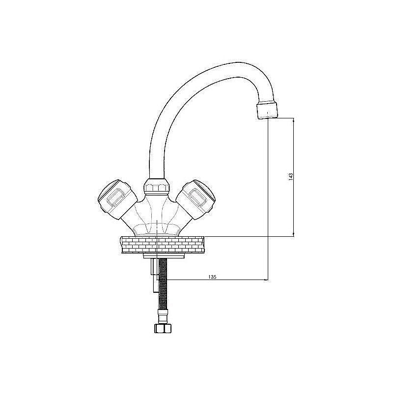 Смеситель для раковины GPD Rios KLB30 купить в интернет-магазине сантехники Sanbest