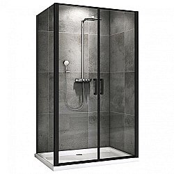 Душевой уголок ABBER Sonnenstrand AG04100BC-S75B 100x75 стекло прозрачное/профиль черный купить в интернет-магазине Sanbest