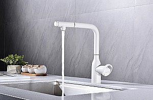 Смеситель для кухни Paulmark Urban Ur213104-WH белый матовый купить в интернет-магазине сантехники Sanbest