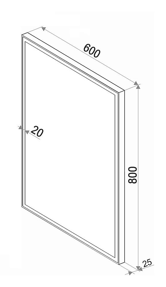 Зеркало Континент Frame Black ЗЛП948 60x80 в ванную от интернет-магазине сантехники Sanbest