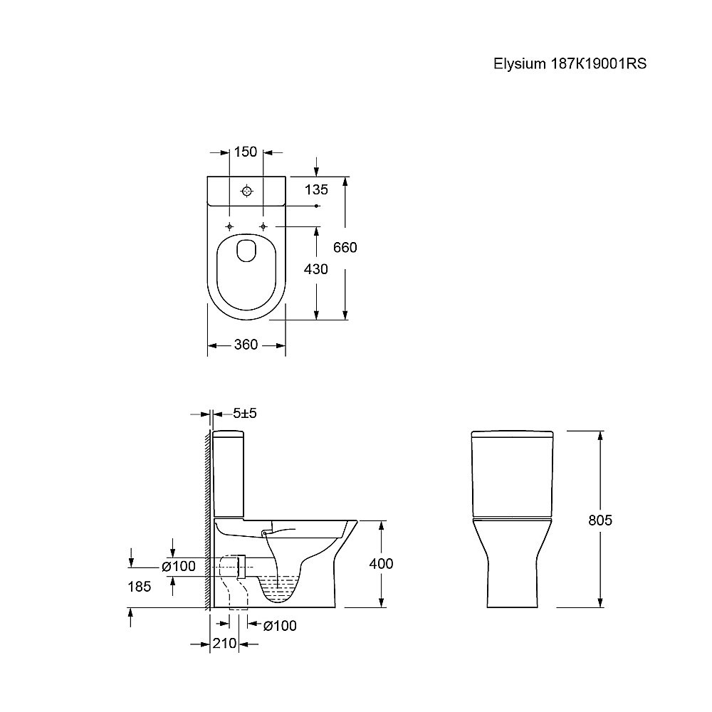 Унитаз Ambassador Elysium 187K19001RS безободковый, с бачком, с крышкой микролифт, белый купить в интернет-магазине Sanbest