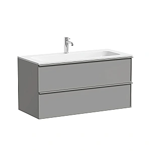 Тумба с раковиной Sancos Velta 100 VL100WG+CN7013 теплый серый матовая/раковина белая, с отверстием для ванной в интернет-магазине Sanbest