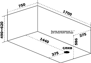 Ванна Azario Тенза 170х75 ТНВ0102 белая купить в интернет-магазине Sanbest