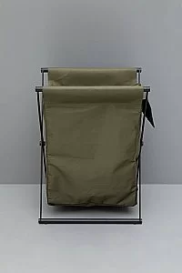 Корзина для белья Allen Brau Priority 6.32001-BS+6.32002-89 черная матовая/мешок оливковый купить в интернет-магазине сантехники Sanbest