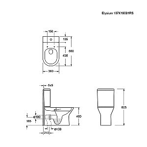 Унитаз Ambassador Elysium 187K19001RS безободковый, с бачком, с крышкой микролифт, белый купить в интернет-магазине Sanbest