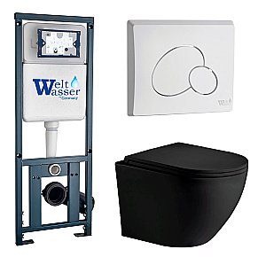 Унитаз с инсталляцией WeltWasser MARBERG 410 + MERZBACH 043 MT-BL + MAR 410 RD GL-WT купить в интернет-магазине Sanbest
