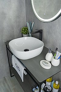 Раковина накладная Gid Geometrico 42,5 D1301 51180 белая купить в интернет-магазине Sanbest