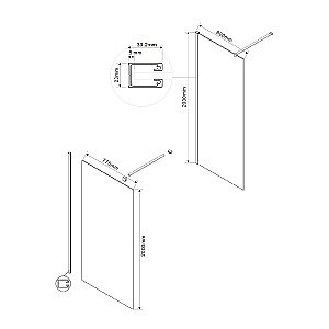 Душевая перегородка Vincea Walk-In VSW-1H800CLGM 80 вороненая сталь/стекло прозрачное купить в интернет-магазине Sanbest