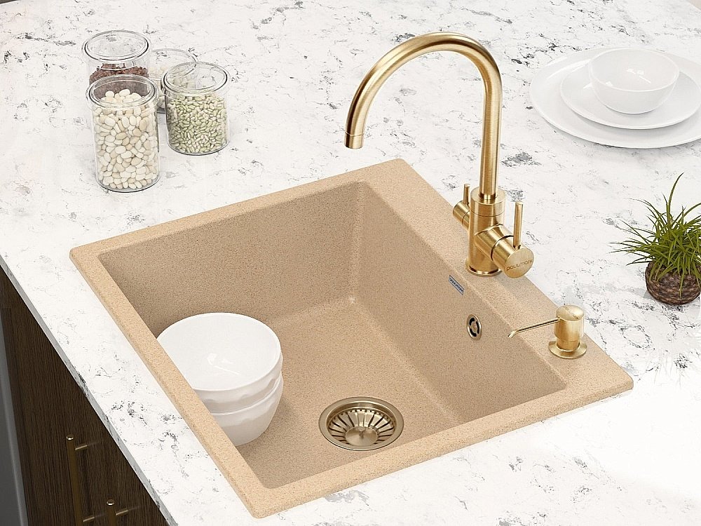 Смеситель для кухни Paulmark Essen Es213211-G Золото купить в интернет-магазине сантехники Sanbest