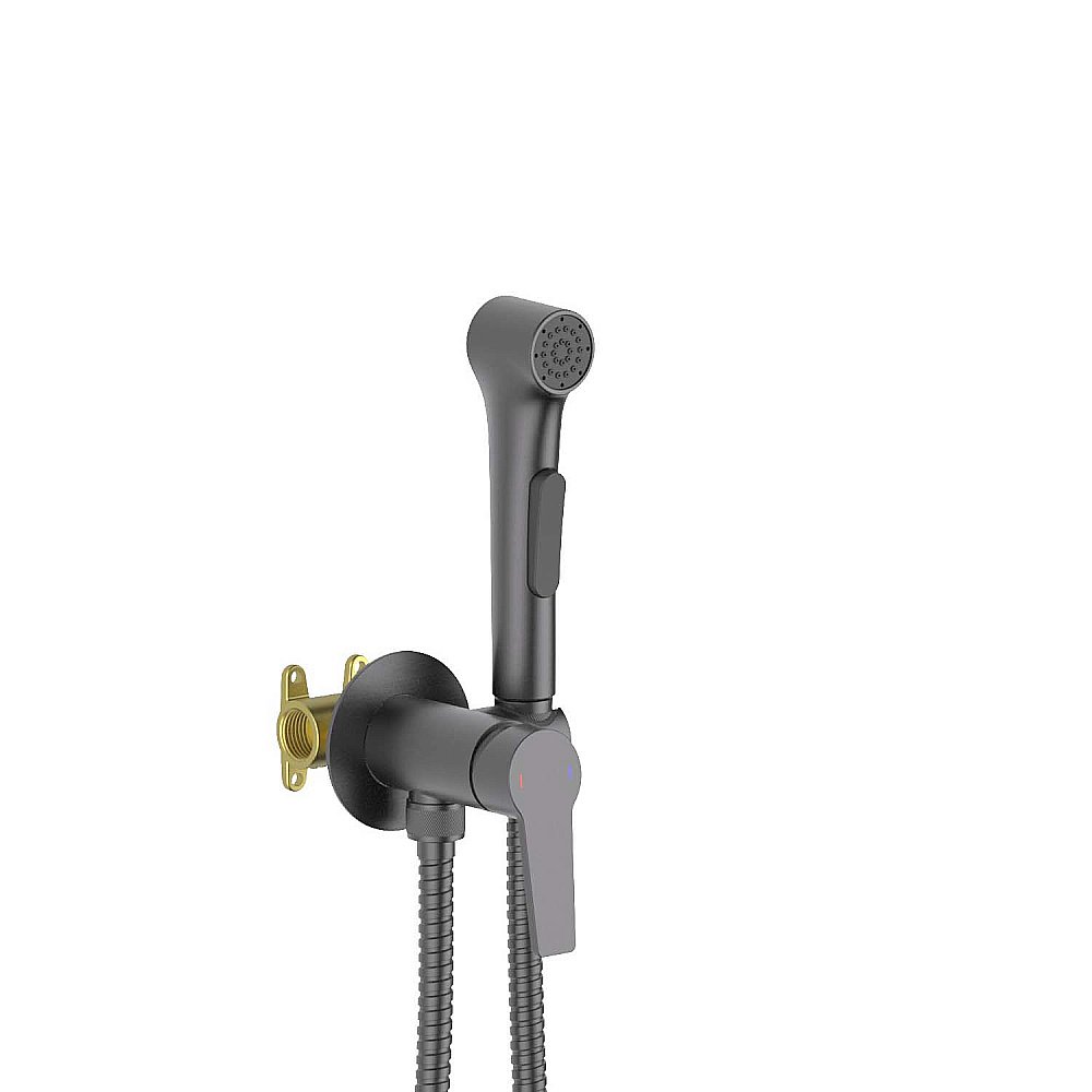 Гигиенический душ Aquatek Лугано AQ1719BGM оружейная сталь купить в интернет-магазине сантехники Sanbest