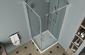 Душевой уголок Bravat LINE BS090.2116A 90х90 стекло прозрачное/профиль хром купить в интернет-магазине Sanbest