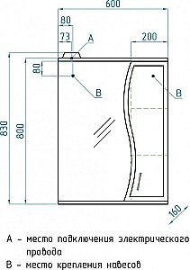 Зеркало со шкафом Style Line Панда 60/С Волна в ванную от интернет-магазине сантехники Sanbest