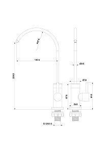Смеситель для фильтрованной воды WONZON & WOGHAND WW-AE4587-BG брашированное золото купить в интернет-магазине сантехники Sanbest
