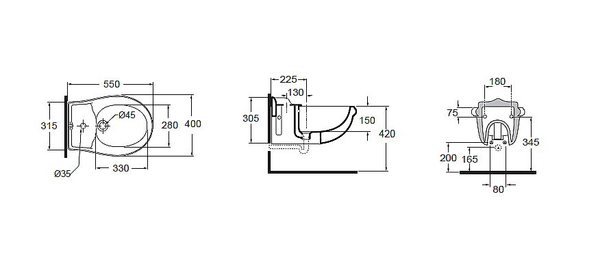 Биде подвесное AZZURRA Jubilaeum JUB500/SOSK купить в интернет-магазине Sanbest