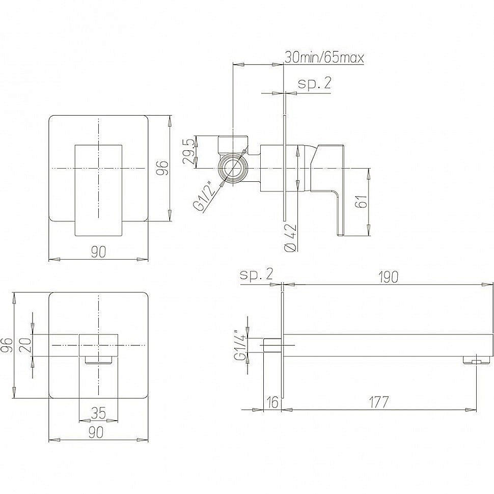 Смеситель для раковины PAINI Dax-R 84CR208RQ хром купить в интернет-магазине сантехники Sanbest