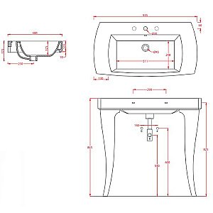 Консоль с раковиной Artceram JAZZ JZC002/JZL001 91.5 серебро для ванной в интернет-магазине сантехники Sanbest