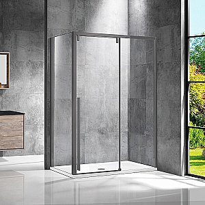 Душевой уголок Vincea Lugano VSR-1L1012CLGM-1 120x100 стекло прозрачное/профиль вороненая сталь купить в интернет-магазине Sanbest