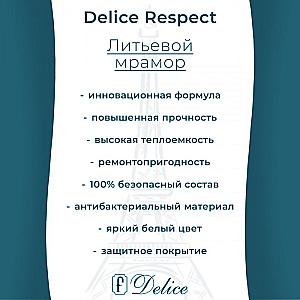 Ванна Delice Respect DLR330046-G 170х80 белая купить в интернет-магазине Sanbest