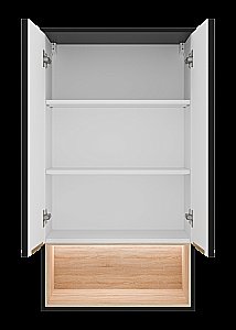 Шкаф подвесной Misty Enfida 60 ENF-08060-021 Черный / Дуб Сонома светлый для ванной в интернет-магазине сантехники Sanbest