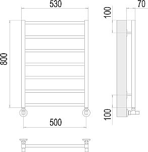Полотенцесушитель водяной Terminus Контур П7 500х800 купить в интернет-магазине сантехники Sanbest