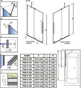 Шторка для ванны Radaway Furo Brushed GunMetal PND II 160 стекло прозрачное/профиль брашированный оружейная сталь купить в интернет-магазине Sanbest