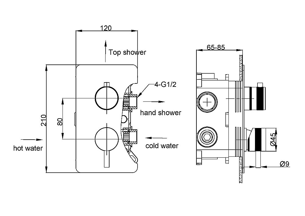 Смеситель для душа Boheme Cell 135-2-CR хром купить в интернет-магазине сантехники Sanbest