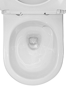 Унитаз подвесной Azario Bonelle AZ-2801E белый, безободковый, с крышкой микролифт, слив торнадо купить в интернет-магазине Sanbest