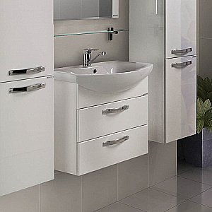 Тумба с раковиной Акватон Ария М/Смайл 65 белая глянцевая для ванной в интернет-магазине Sanbest