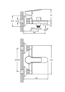 Смеситель для ванны Rush Victoria VI7135-44 купить в интернет-магазине сантехники Sanbest